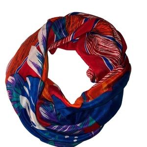 Liz Claiborne Vintage RESORT CRUISE Spectacular orange blue hibiscus tro…